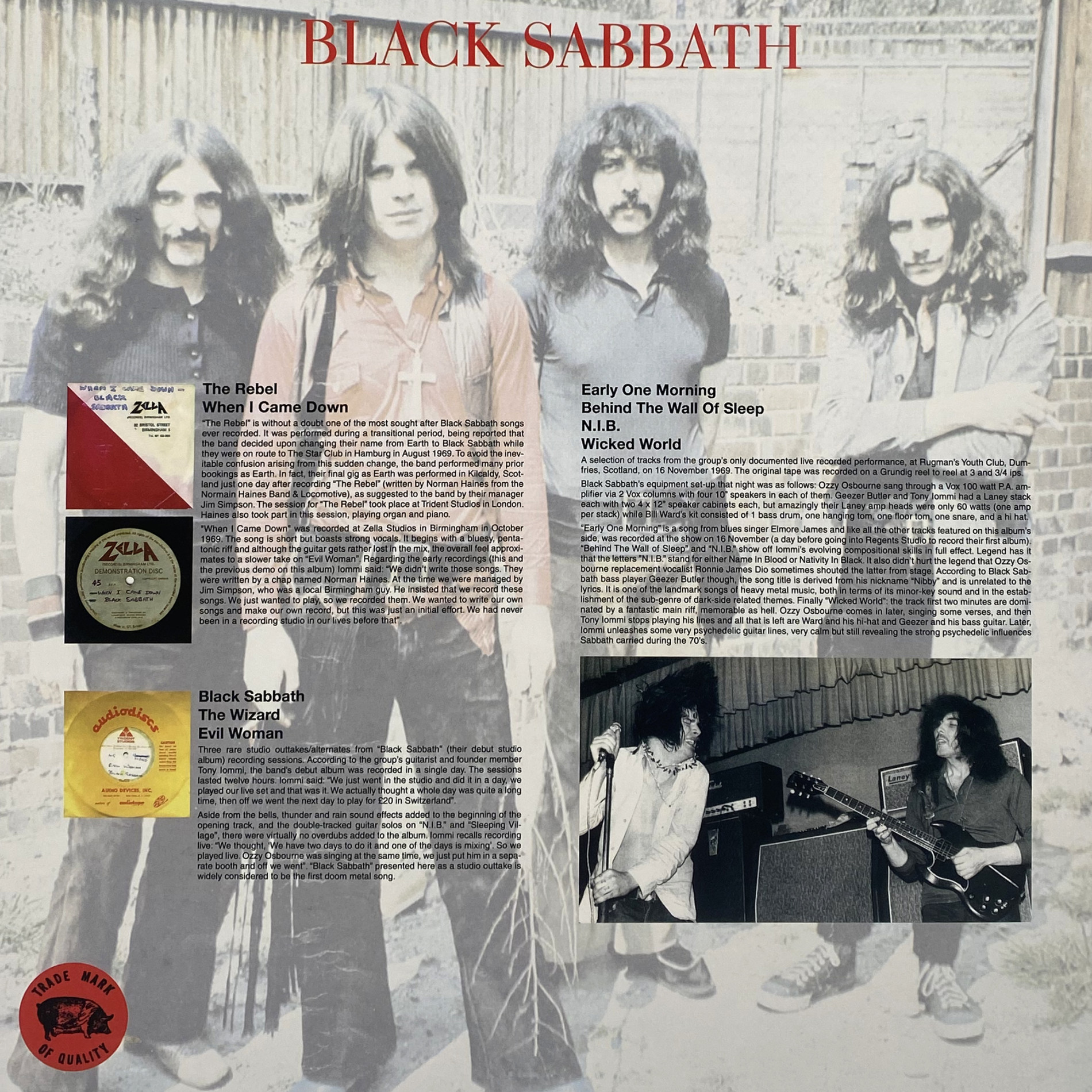 【超美品 LP】 Black Sabbath/Black Sabbath Виниловая пластинка Black Sabbath - Ultra Rare Tracks - купить в Quals