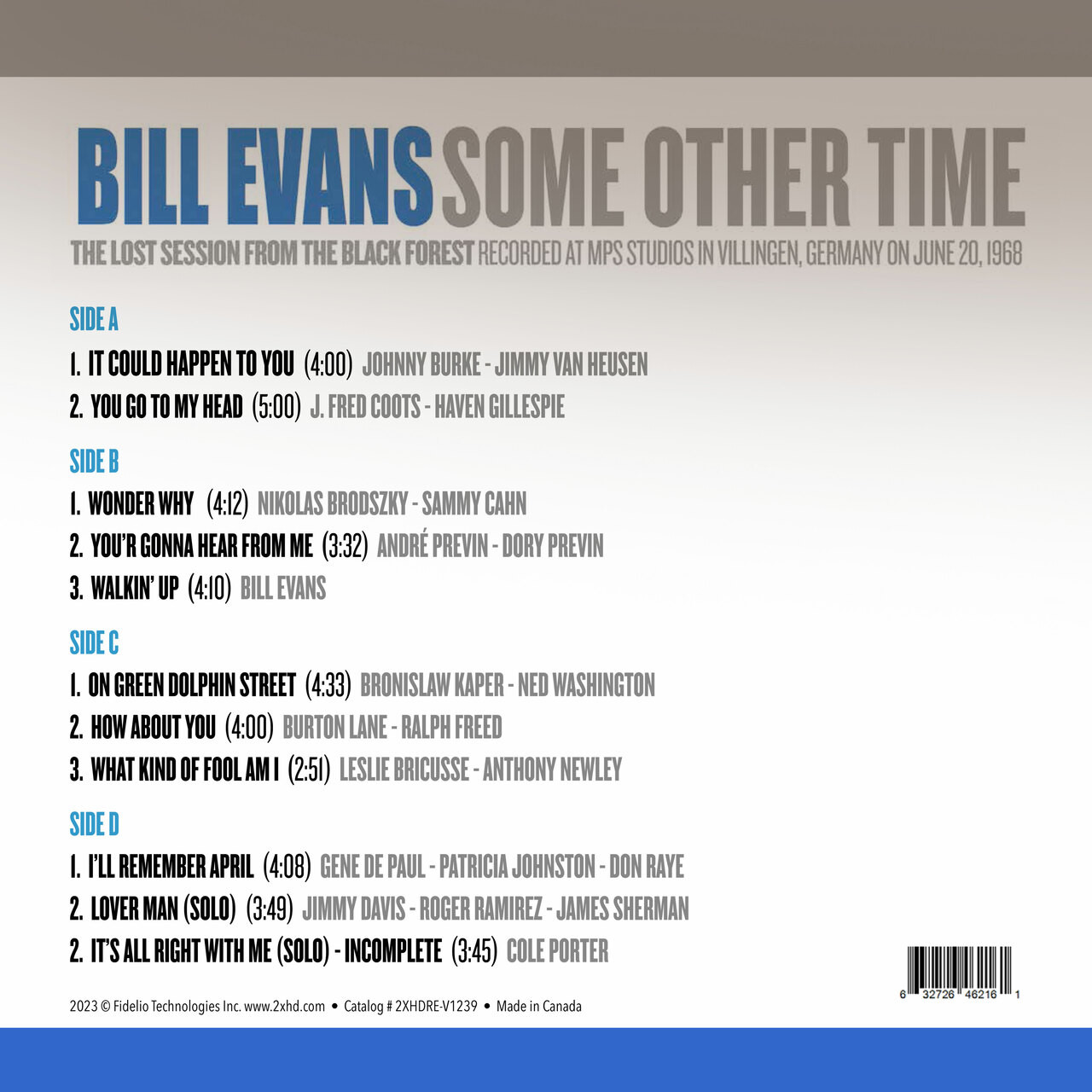 Bill Evans - Some Other Time (Volume 2) — buy vinyl records and 